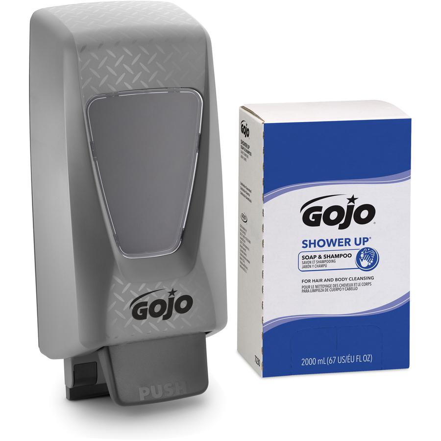 Gojo&reg; SHOWER UP Soap & Shampoo - Clean Scent - 67.6 fl oz (2 L) - Hair, Hand, Body - Rose - Pleasant Scent, Bio-based - 4 / Carton. Picture 2