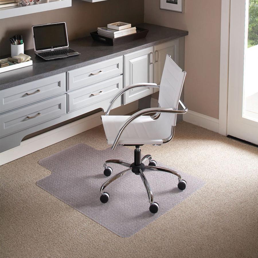 ES ROBBINS EverLife Chair Mat with Lip - Pile Carpet - 48" Length x 36" Width x 0.38" Thickness - Lip Size 10" Length x 20" Width - Vinyl - Clear. Picture 7