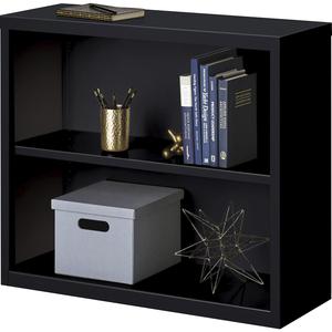 Lorell Fortress Series Bookcase - 34.5" x 13" x 30" - 2 x Shelf(ves) - Black - Powder Coated - Steel - Recycled. Picture 3
