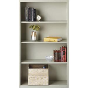 Lorell Fortress Series Bookcase - 34.5" x 13" x 60" - 4 x Shelf(ves) - Light Gray - Powder Coated - Steel - Recycled. Picture 9
