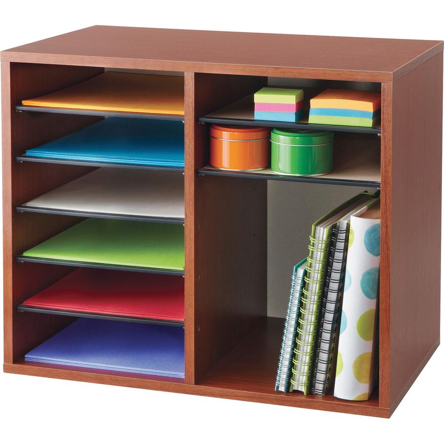 Safco Adjustable 12-Slot Wood Literature Organizer - 12 Compartment(s) - Desktop - Adjustable - Hardboard, Fiberboard - 1 Each. Picture 4
