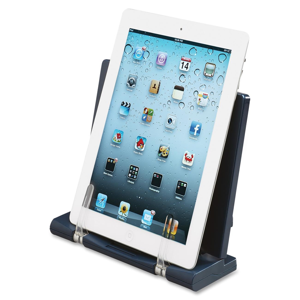 Sleek Tablet Stand - 1 Each - Blue. Picture 2