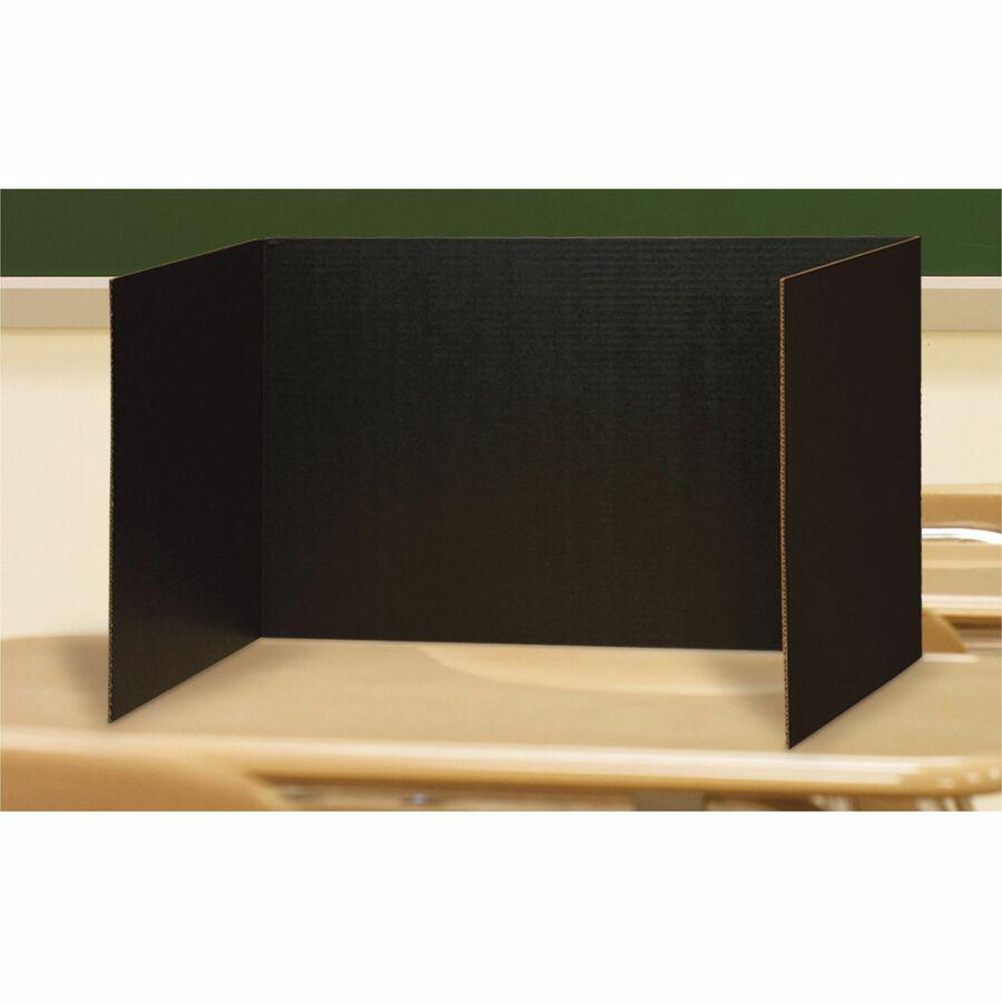 Pacon Privacy Boards - 48"W x 16"H - 4 Boards/Pack - Black. Picture 2