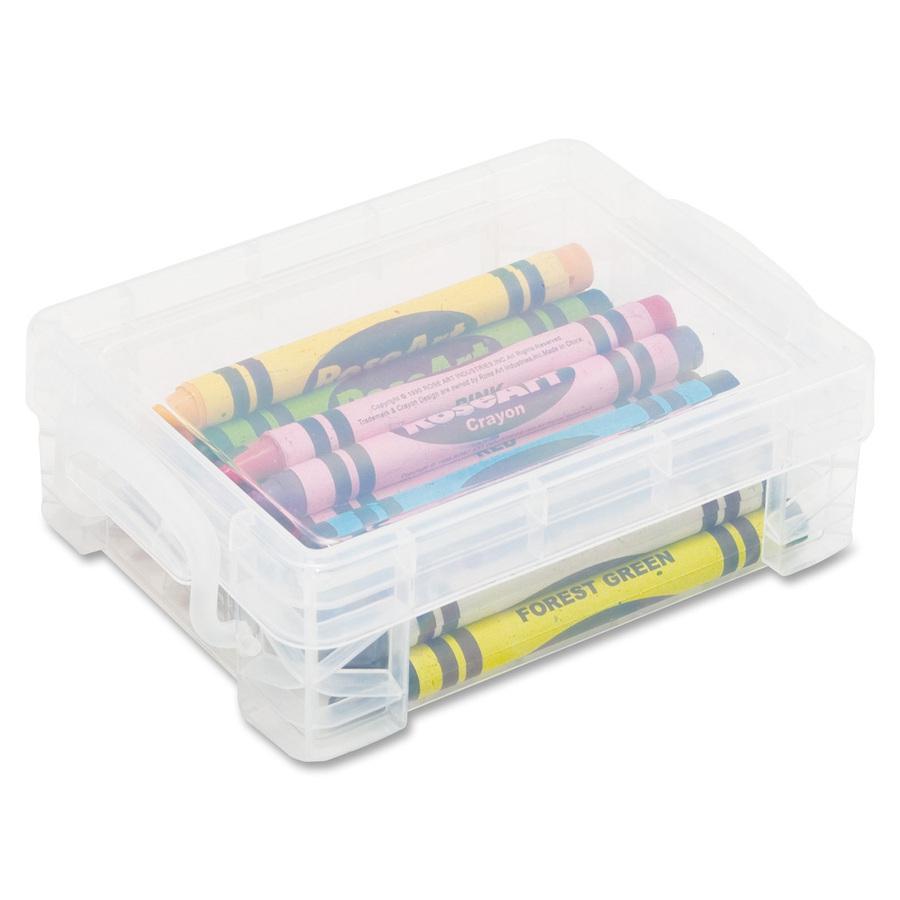 Advantus Super Stacker Crayon Box - External Dimensions: 4.8" Width x 3.5" Depth x 1.6" Height - 24 x Crayon - Stackable - Plastic - Clear - For Crayon - 1 Each. Picture 5