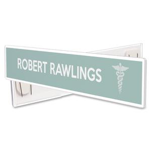 Deflecto Cubicle Nameplate Sign Holder - 1 Each - 8.5" Width x 2" Height - Rectangular Shape - Wall Mountable - Insertable, Magnetic - Plastic - Clear. Picture 11
