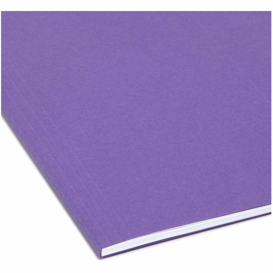 Smead 1/3 Tab Cut Letter Recycled Hanging Folder - 8 1/2" x 11" - Top Tab Location - Assorted Position Tab Position - Poly - Purple - 10% Paper Recycled - 25 / Box. Picture 2