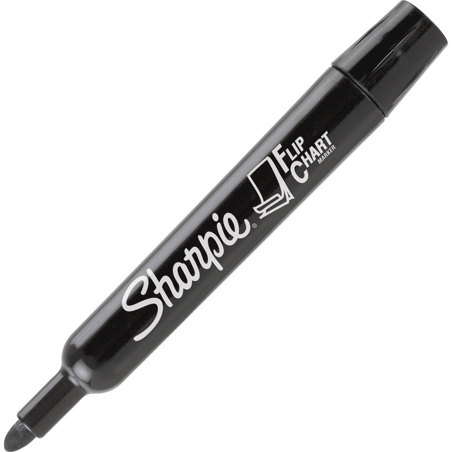 Sharpie Flip Chart Marker - Bullet Marker Point Style - Black Water Based Ink - 8 / Pack. Picture 2