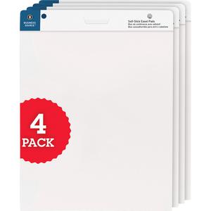 Business Source 25"x30" Self-stick Easel Pads - 30 Sheets - Plain - 25" x 30" - White Paper - Cardboard Cover - Self-stick - 4 / Carton. Picture 8