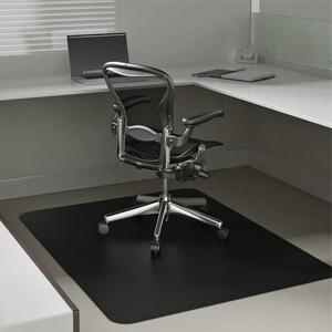Deflecto EconoMat Chair Mat - Floor, Office, Carpeted Floor, Breakroom - 53" Length x 45" Width - Rectangular - Vinyl - Black - 1Each. Picture 2