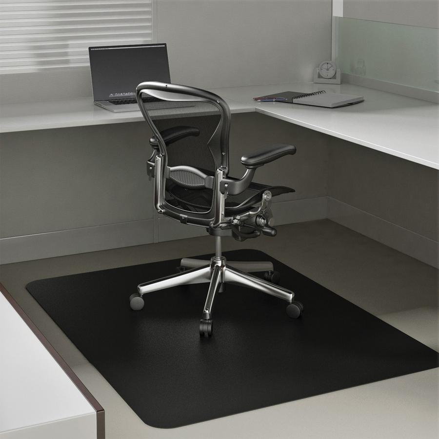 Deflecto Black EconoMat for Carpet - Floor, Office, Carpeted Floor, Breakroom - 60" Length x 46" Width - Rectangular - Vinyl - Black - 1Each. Picture 2