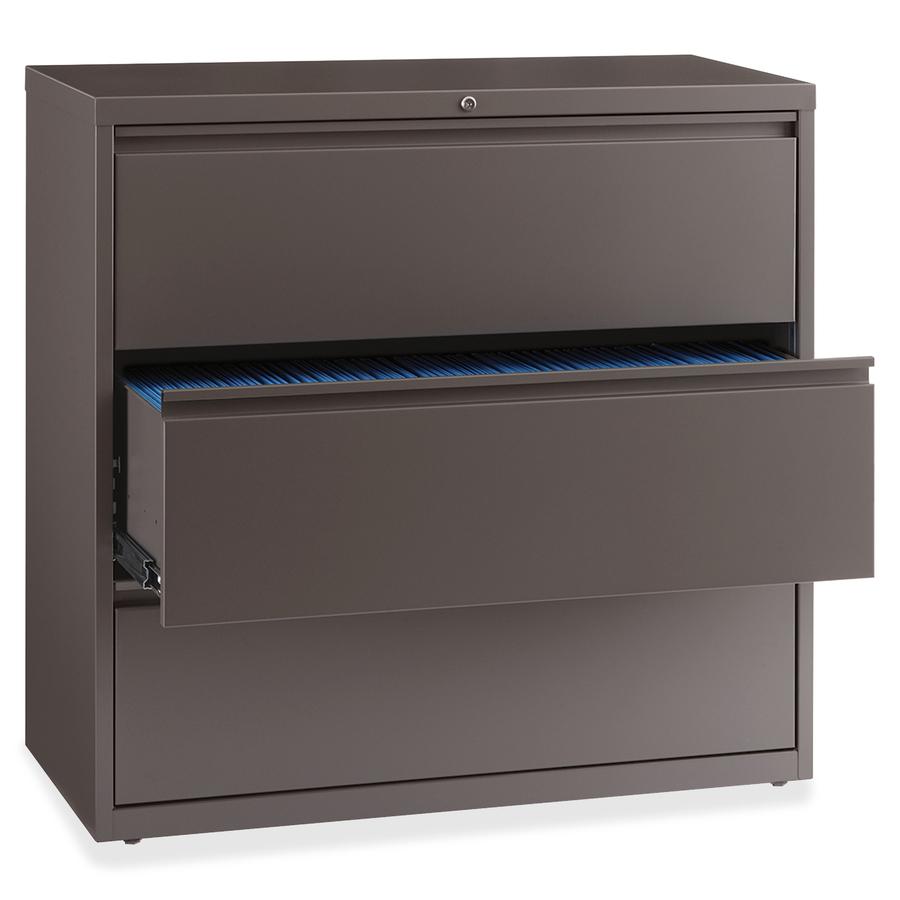Lorell Fortress Series Lateral File - 42" x 18.6" x 40.3" - 3 x Drawer(s) for File - A4, Legal, Letter - Lateral - Magnetic Label Holder, Locking Drawer, Pull-out Drawer, Ball Bearing Slide, Reinforce. Picture 2