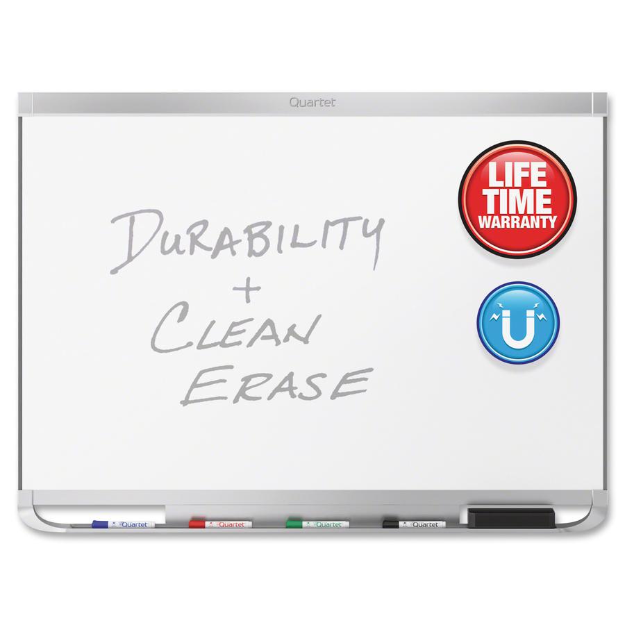 Quartet Prestige 2 DuraMax Magnetic Dry-Erase Board - 48" (4 ft) Width x 36" (3 ft) Height - White Porcelain Surface - Silver Aluminum Frame - Horizontal - Magnetic - 1 Each - TAA Compliant. Picture 6