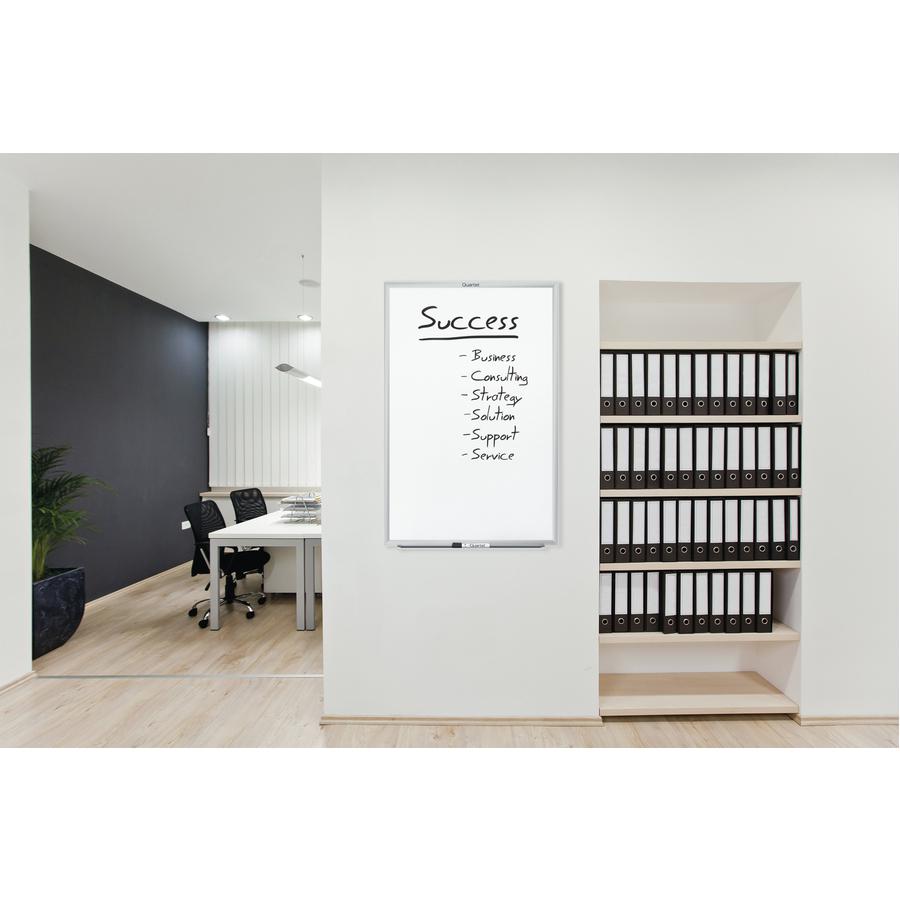 Quartet Classic Magnetic Whiteboard - 24" (2 ft) Width x 18" (1.5 ft) Height - White Painted Steel Surface - Silver Aluminum Frame - Horizontal/Vertical - Magnetic - 1 Each. Picture 7