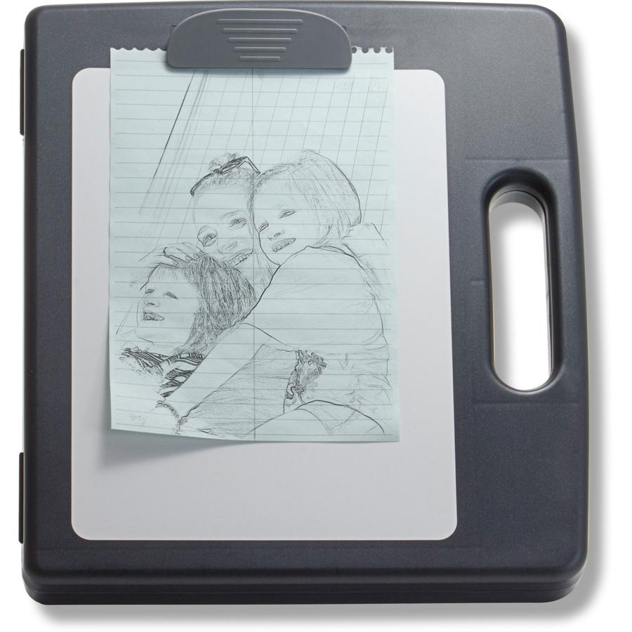 Officemate Portable Dry-erase Clipboard Box - Heavy Duty - 12" x 13 1/8" - Charcoal - 1 Each. Picture 5