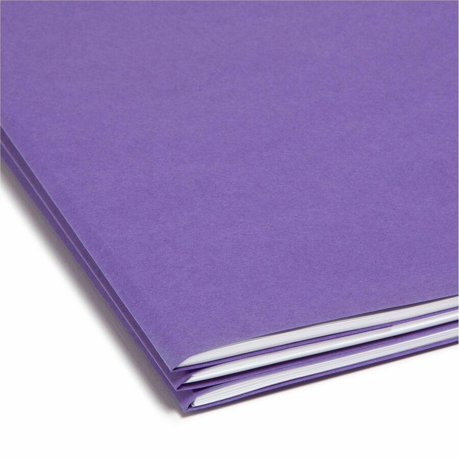 Smead SuperTab 1/3 Tab Cut Letter Recycled Top Tab File Folder - 8 1/2" x 11" - 3/4" Expansion - Top Tab Location - Assorted Position Tab Position - 2 Divider(s) - Paper - Teal, Purple, Navy - 10% Rec. Picture 7