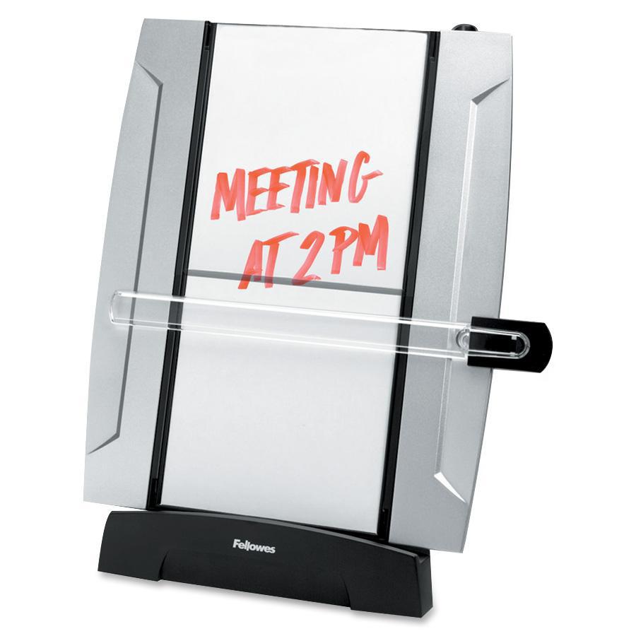 Office Suites&trade; Desktop Copyholder with Memo Board - 15" Height x 10.3" Width x 6" Depth - Black, Silver. Picture 2
