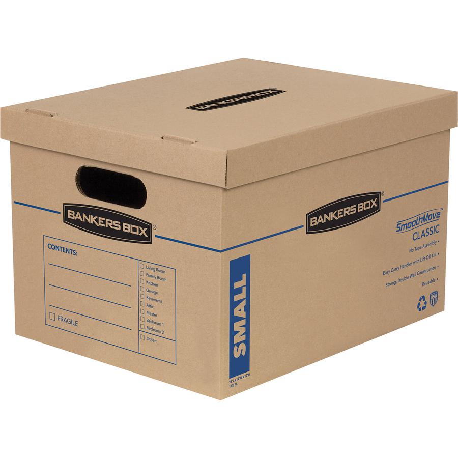 SmoothMove&trade; Classic Moving Boxes, Small - External Dimensions: 12.5" Width x 16.3" Depth x 10.5"Height - Media Size Supported: Letter, Legal - Lift-off Closure - Corrugated - Kraft - For File -. Picture 2