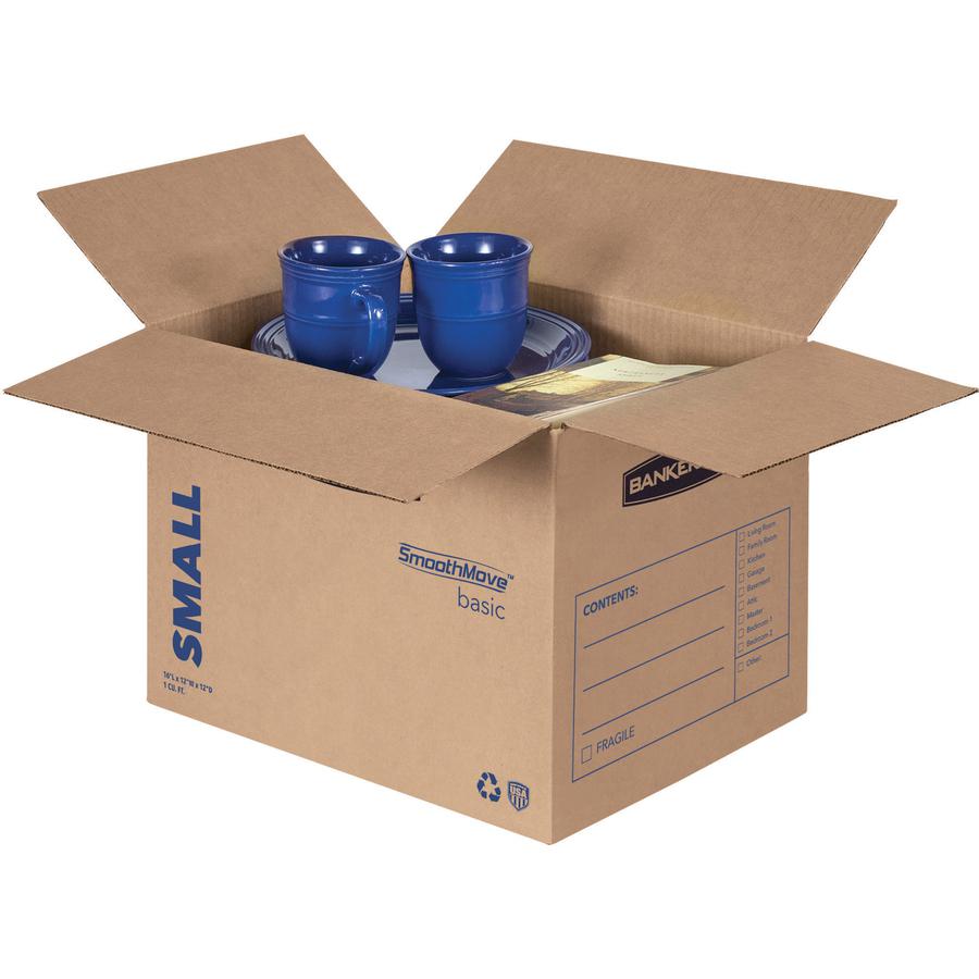 SmoothMove&trade; Basic Moving Boxes, Small - Internal Dimensions: 12" Width x 16" Depth x 12" Height - External Dimensions: 12.3" Width x 16.5" Depth x 12.6" Height - Heavy Duty - Corrugated - Kraft,. Picture 5