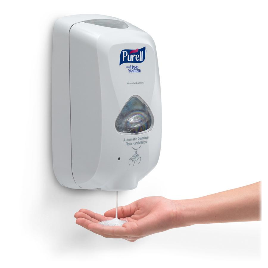 PURELL&reg; TFX Touch-free Sanitizer Dispenser - Automatic - 1.27 quart Capacity - Support 3 x C Battery - White - 12 / Carton. Picture 5