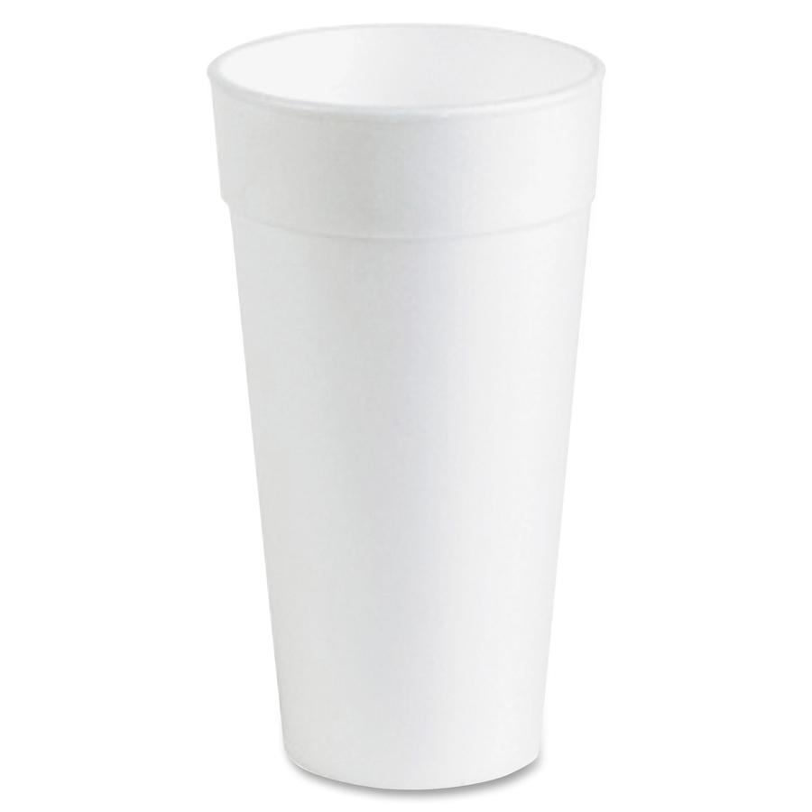 Genuine Joe 20 oz Foam Cups - 500 / Carton - White - Styrofoam - Hot Drink, Cold Drink. Picture 2