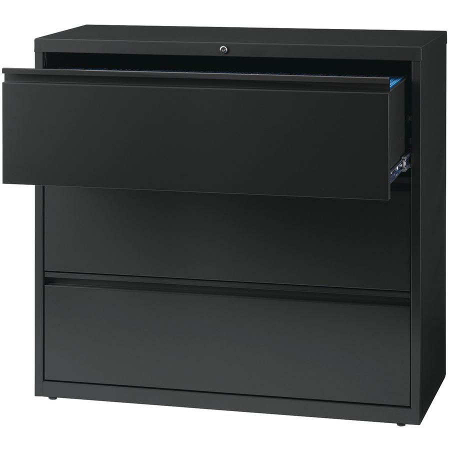 Lorell Fortress Series Lateral File - 42" x 18.8" x 40.1" - 3 x Drawer(s) for File - A4, Legal, Letter - Lateral - Anti-tip, Security Lock, Ball Bearing Slide, Reinforced Base, Leveling Glide, Interlo. Picture 2