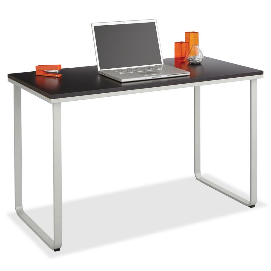 Safco Steel Workstation - Rectangle Top - U-shaped Base - 2 Legs - 150 lb Capacity - 47.25" Table Top Width x 24" Table Top Depth x 0.75" Table Top Thickness - Assembly Required - Black, Silver - Stee. Picture 3