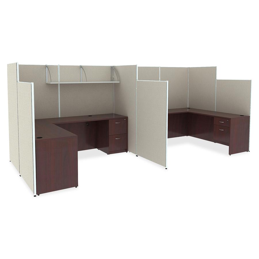 Lorell Panel System Partition Fabric Panel - 72.5" Width x 60" Height - Steel Frame - Gray - 1 Each. Picture 2