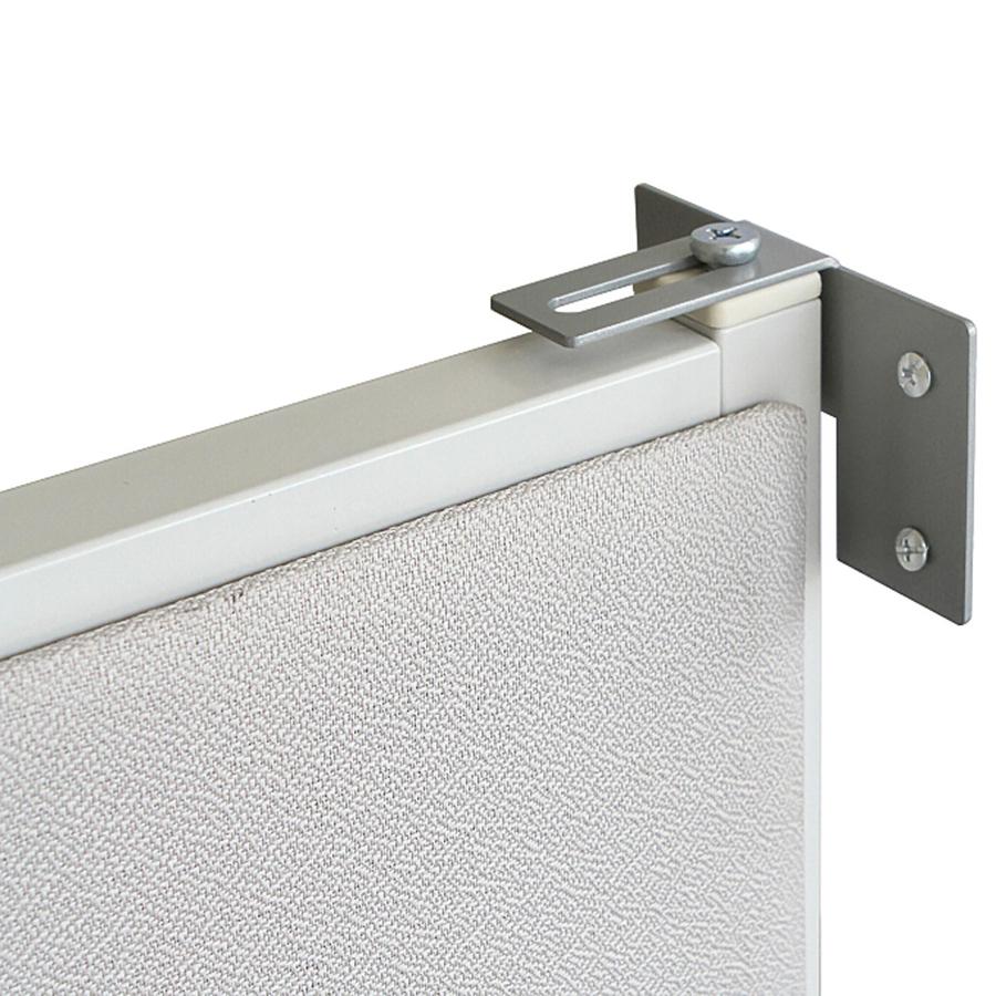 Lorell Panel System Wall Brackets - 2.5" Width x 3.8" Depth x 2.5" Height - Aluminum - Aluminum. Picture 2