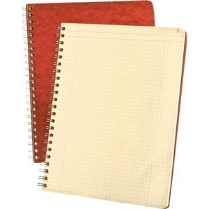 Ampad Retro Computation Notebook - 75 Sheets - Double Wire Spiral - 24 lb Basis Weight - 9 1/4" x 11 3/4" - Ivory Paper - RedPressboard Cover - Numbered, Heavy Duty Cover, Hard Cover, Chipboard Backin. Picture 2