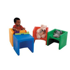 Children's Factory Multi-use Chair Cube - Red - Polyethylene - 1 / Each. Picture 3