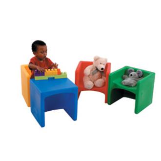 Children's Factory Multi-use Chair Cube - Green - Polyethylene - 1 / Each. Picture 3