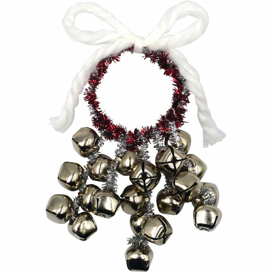 Creativity Street Silver Jingle Bells - Craft Project, Decoration - 72 Piece(s) - 0.59"Height x 6"Length - 72 / Bag - Silver. Picture 2