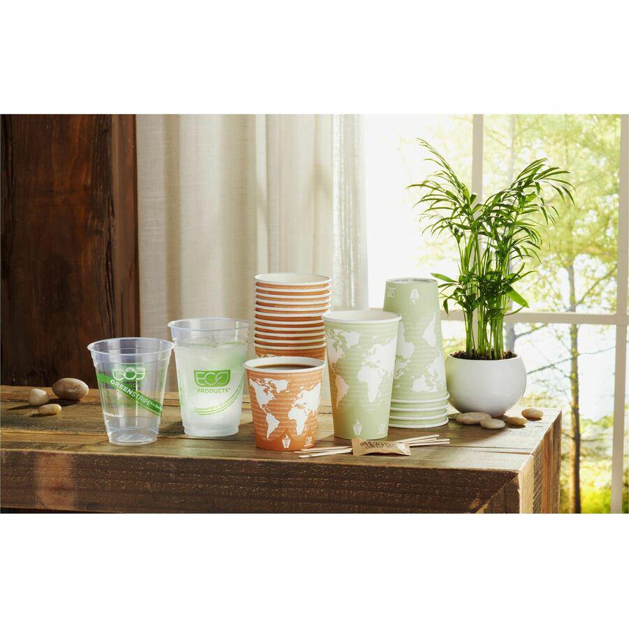 Eco-Products 12 oz World Art Insulated Hot Beverage Cups - 600 / Carton - Green - Hot Drink. Picture 2