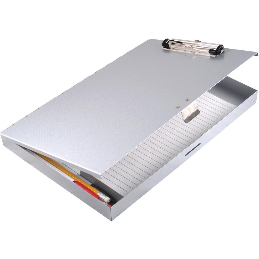Saunders Tuff Writer Recycled Aluminum Clipboard - 1" Clip Capacity - Side Opening - 12" - Low Profile - Aluminum - Silver - 1 Each. Picture 2