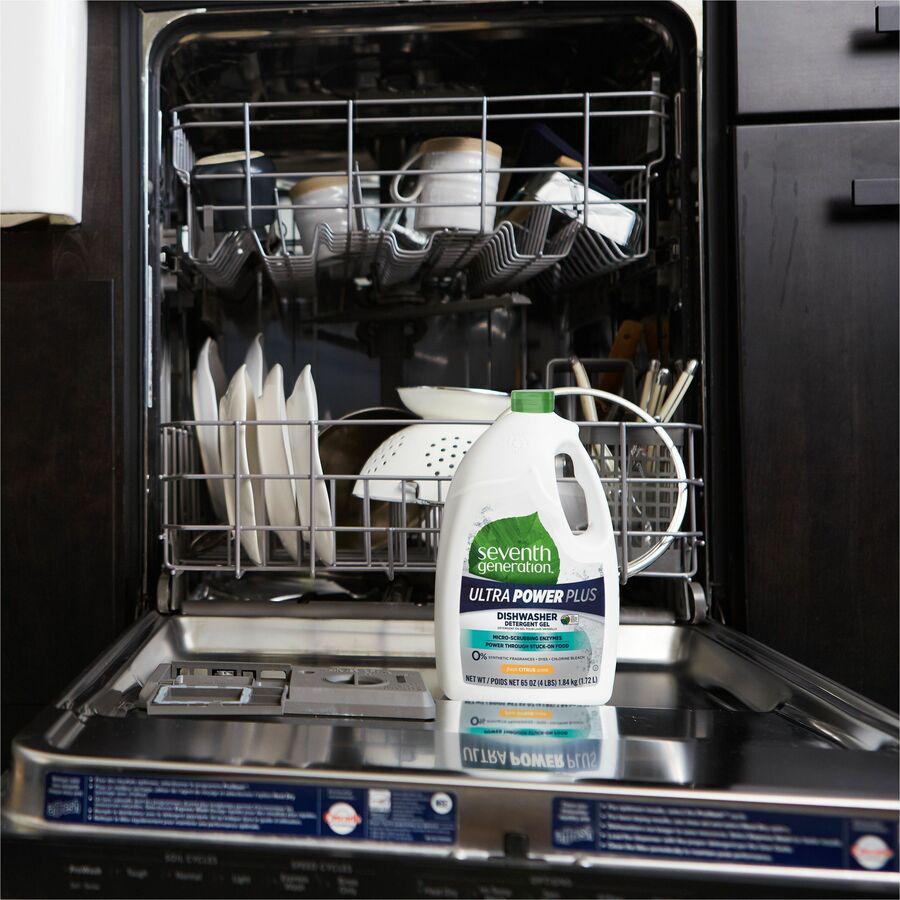 Seventh Generation Ultra Power Plus Dishwasher Detergent - For Dish - 65 fl oz (2 quart) - Fresh Scent - 1 Bottle - Non-toxic, Dye-free. Picture 2