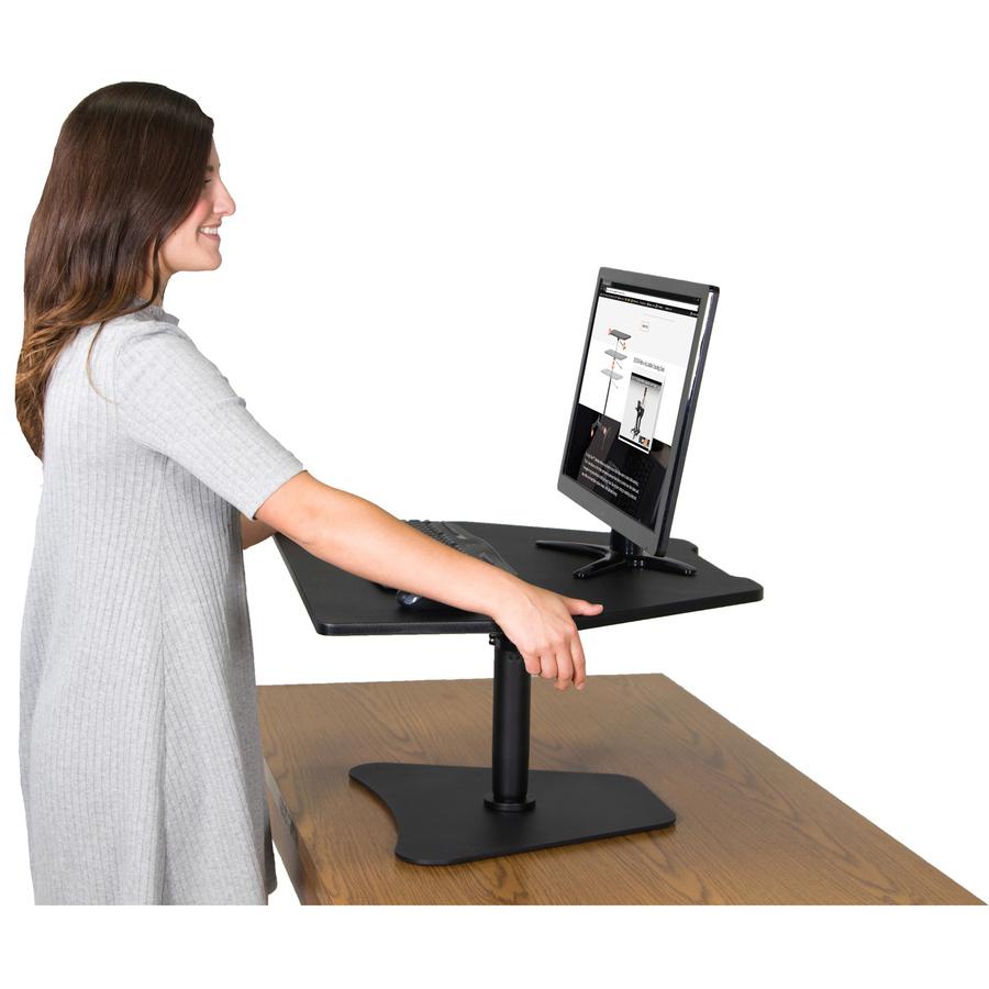 Victor High Rise Adjustable Stand Up Desk Converter - Adjustable Standing Desk - 12" to 16.75" Height x 28" Width x 23" Depth - Laminate - Steel, Wood - Black. Picture 6