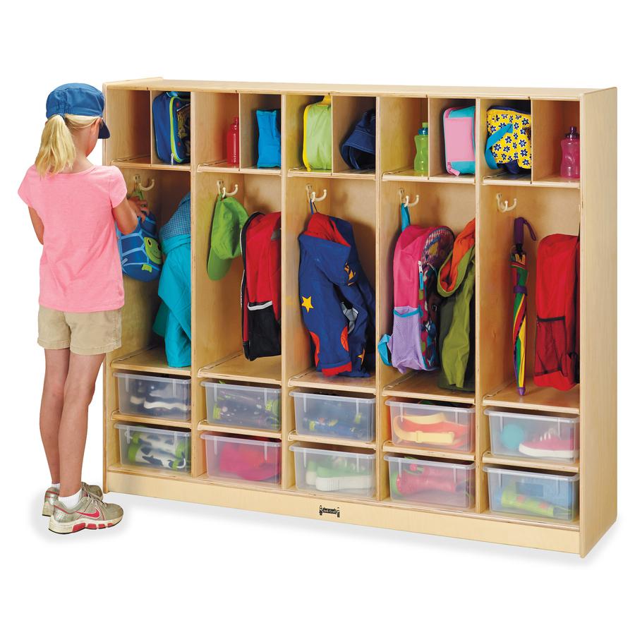 Jonti-Craft Rainbow Accents Large Locker Organizer without Tubs - 4 Tier(s) - 50.5" Height x 60" Width x 15" Depth - Double Hook, Rounded Corner, Durable, Stain Resistant, Yellowing Resistant - UV Acr. Picture 2