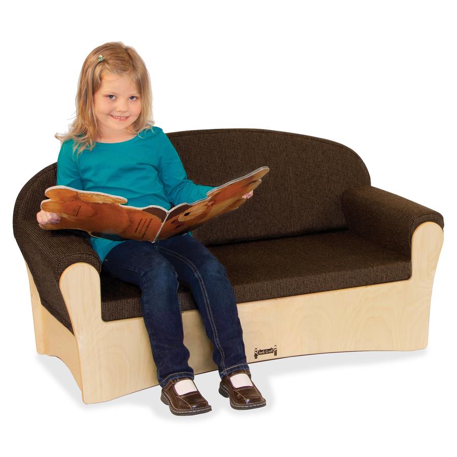Jonti-Craft Komfy Children's Sofa - 42.5" x 19.5" x 23" - Fabric Espresso Seat - Espresso Back - 1 Each. Picture 5