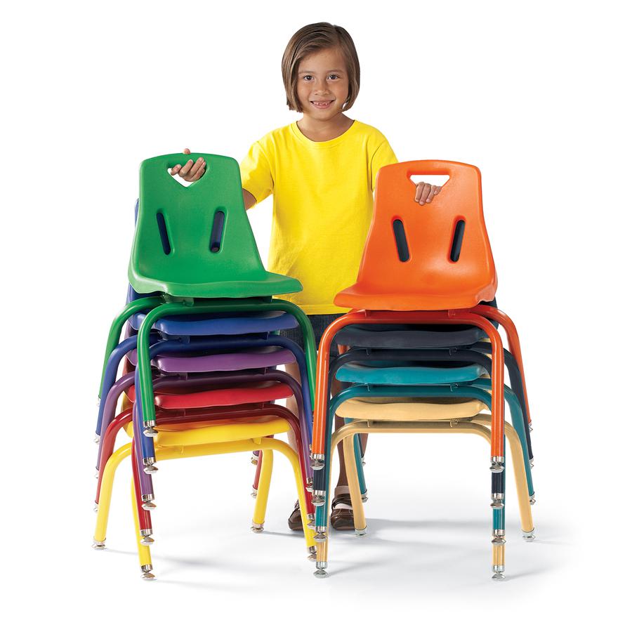 Jonti-Craft Berries Stacking Chair - Steel Frame - Four-legged Base - Orange - Polypropylene - 1 Each. Picture 5
