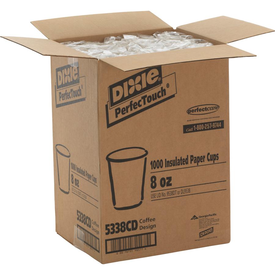 Dixie PerfecTouch Insulated Paper Hot Coffee Cups by GP Pro - 8 fl oz - 1000 / Carton - Coffee Haze - Paper, Cellulose Fiber - Hot Drink. Picture 4