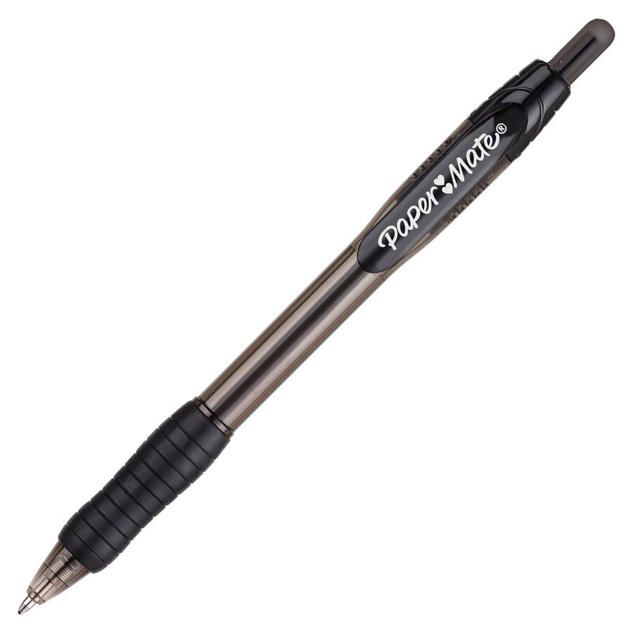 Paper Mate Retractable Profile Ballpoint Pens - Super Bold Pen Point - 1.4 mm Pen Point Size - Conical Pen Point Style - Refillable - Retractable - Black Gel-based Ink - Translucent Black Barrel - 36 . Picture 4