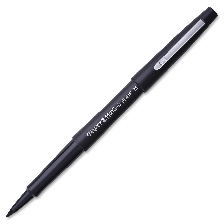 Paper Mate Flair Medium Point Porous Markers - Medium Pen Point - 1.4 mm Pen Point Size - Bullet Pen Point Style - Black Water Based Ink - Black Barrel - Felt Tip - 36 / Pack. Picture 6