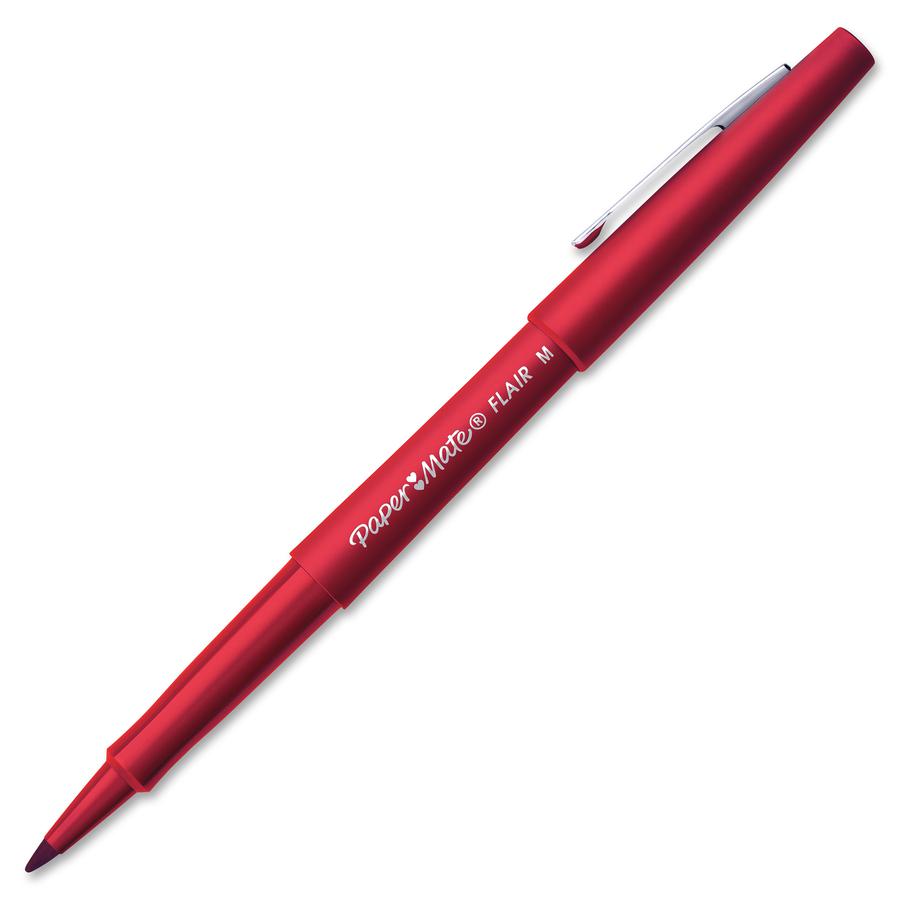 Paper Mate Flair Medium Point Porous Markers - Medium Pen Point - 1.4 mm Pen Point Size - Bullet Pen Point Style - Red Water Based Ink - Red Barrel - Felt Tip - 36 / Pack. Picture 5