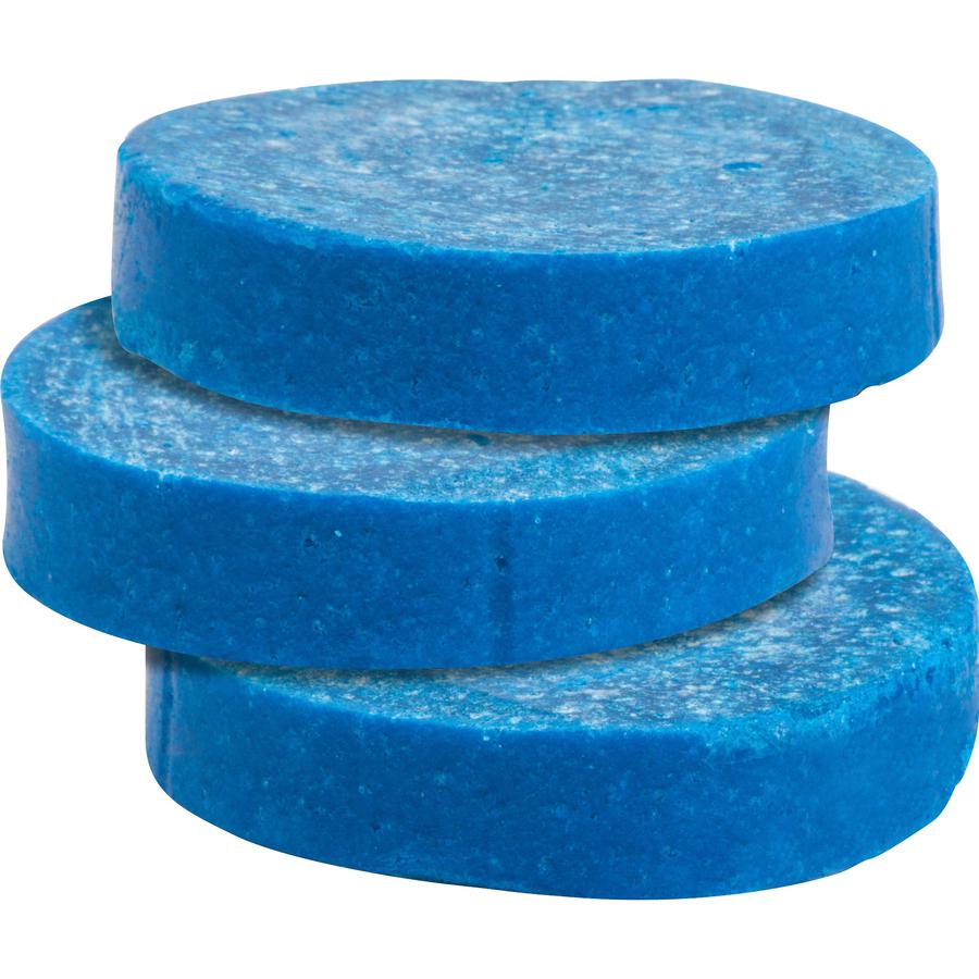 Genuine Joe Non-para Toss Blocks - Non-para Deodorizer, Water Soluble, Acid-free, Biodegradeable - 144 / Carton - Blue. Picture 2