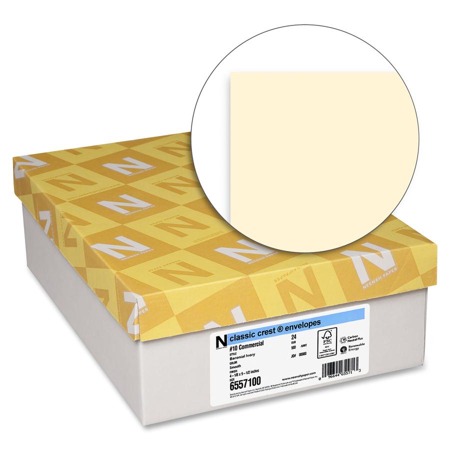 Classic Crest Commercial Flap Envelopes - Commercial - #10 - 24lb - Flap - Smooth Finish - 500 / Box - Baronial Ivory. Picture 3