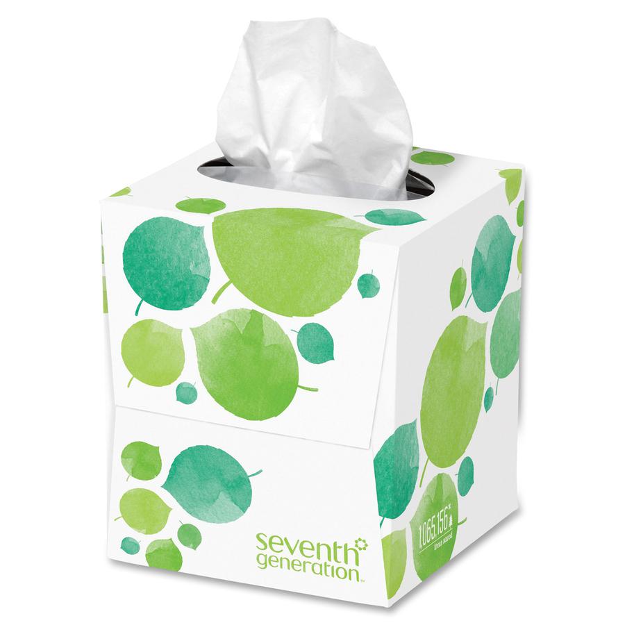 Seventh Generation 100% Recycled Facial Tissues - 2 Ply - White - Paper - Hypoallergenic, Non-chlorine Bleached, Dye-free, Fragrance-free, Absorbent - For Home, School, Office - 85 Per Box - 36 / Cart. Picture 2