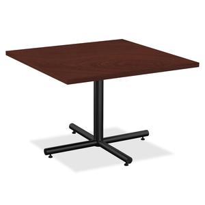 Lorell Hospitality Square Tabletop - Mahogany - For - Table TopSquare Top - 36" Table Top Length x 36" Table Top Width x 1" Table Top Thickness - Assembly Required - High Pressure Laminate (HPL), Maho. Picture 4