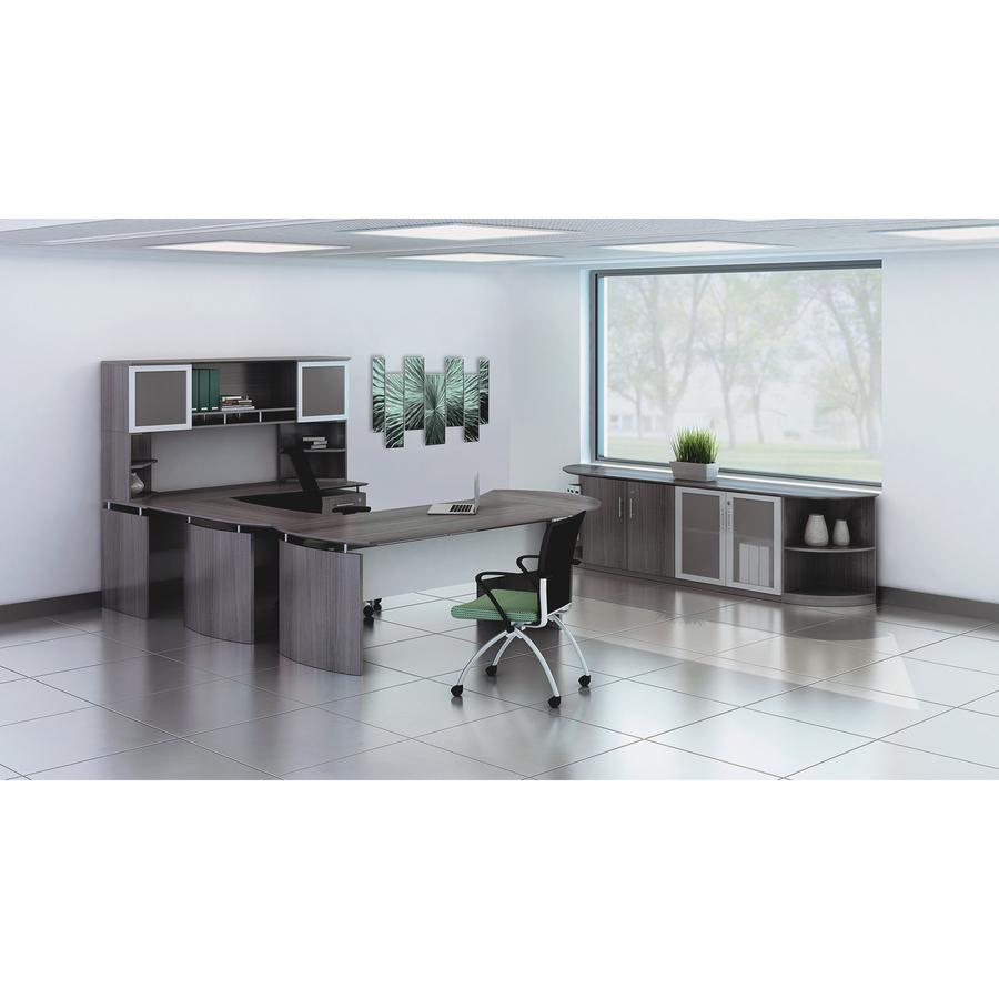 Mayline Desk Base - 1" x 29.7" x 1" x 26" - Beveled Edge - Finish: Gray Steel Laminate - Water Resistant, Stain Resistant, Abrasion Resistant, Durable, Modesty Panel, Leveling Glide. Picture 2