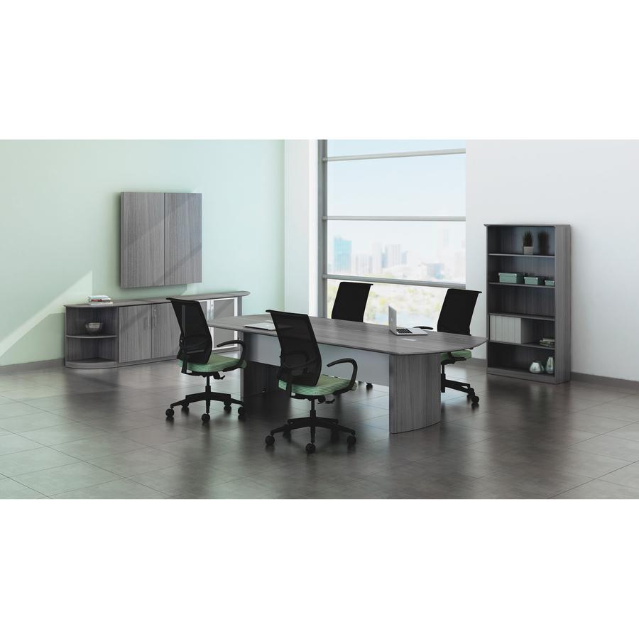 Mayline Gray Laminate Conference Table Center Leg - Contemporary - 27.6" Width x 28.5" Depth x 29" Height - Steel - Gray, Laminate. Picture 2