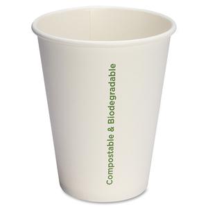 Genuine Joe 12 oz Eco-friendly Paper Cups - 50 / Pack - White - Paper. Picture 3